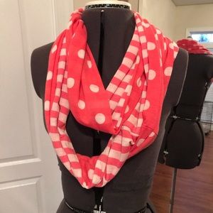 Polka dot / striped infinity scarf